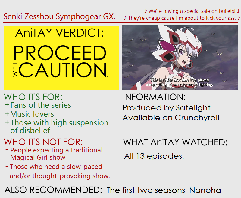 Illustration for article titled Senki Zesshou Symphogear GX: The Ani-TAY Review